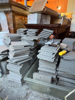Gray Ceramic Floor Tiles – Large Lot