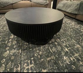 Round Coffee Table, Handcrafted Solid Wood