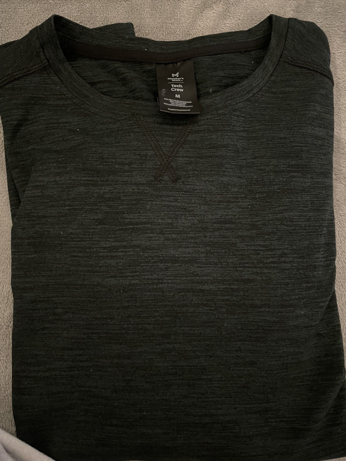 Member’s Mark Tech Crew Long Sleeve Black Shirt Men’s Medium