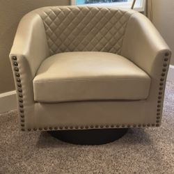 2 Chairs Swivel Barrel Accent  