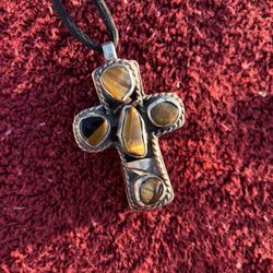 Sterling Silver Cross W/ Gems