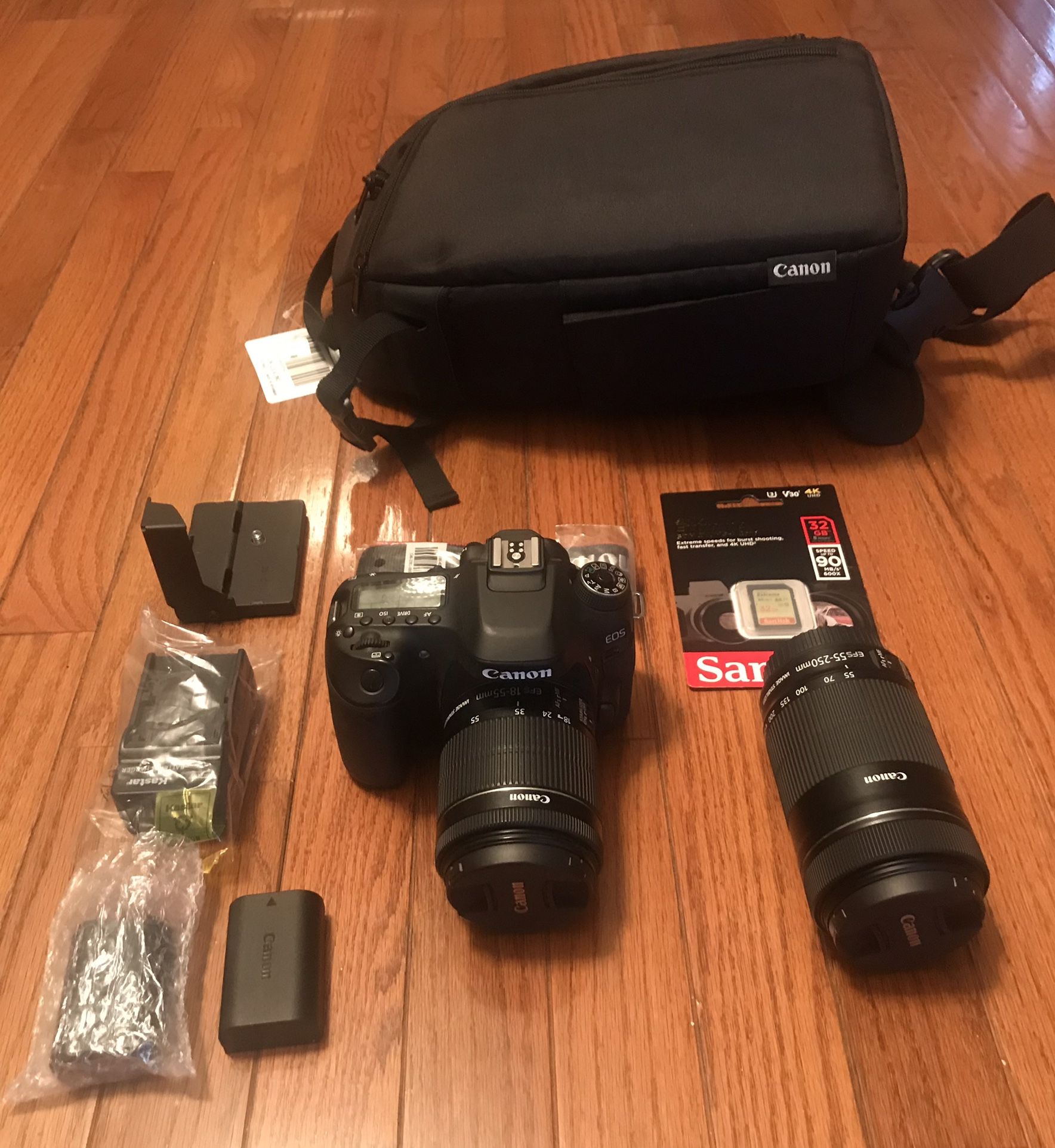 Canon EOS 80D 24.2 MP Digital SLR Camera w/ 2 Lenses and Extras.