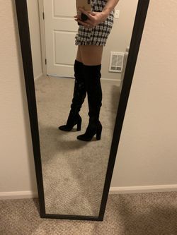 Aldo black suede over the knee boots