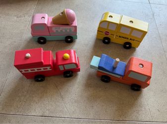 Kid wood toy cars