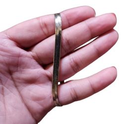 Vintage Gold Toned Herringbone Bracelet