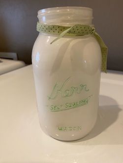 Kerr Self Sealing Mason Jar White Painted