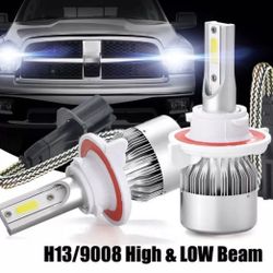 Super White H13 LED Bulbs for your Dodge Ram Dakota Jeep Ford F-150 GMC Yukon Chevy Tahoe Suburban Avalanche Honda Civic Accord Scion XB  H4 H11 H13