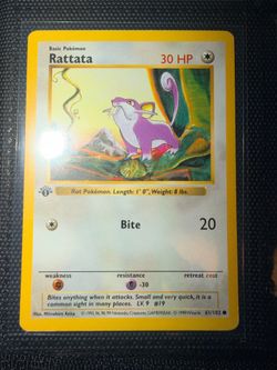 Pokemon card vintage rattata 1st edition