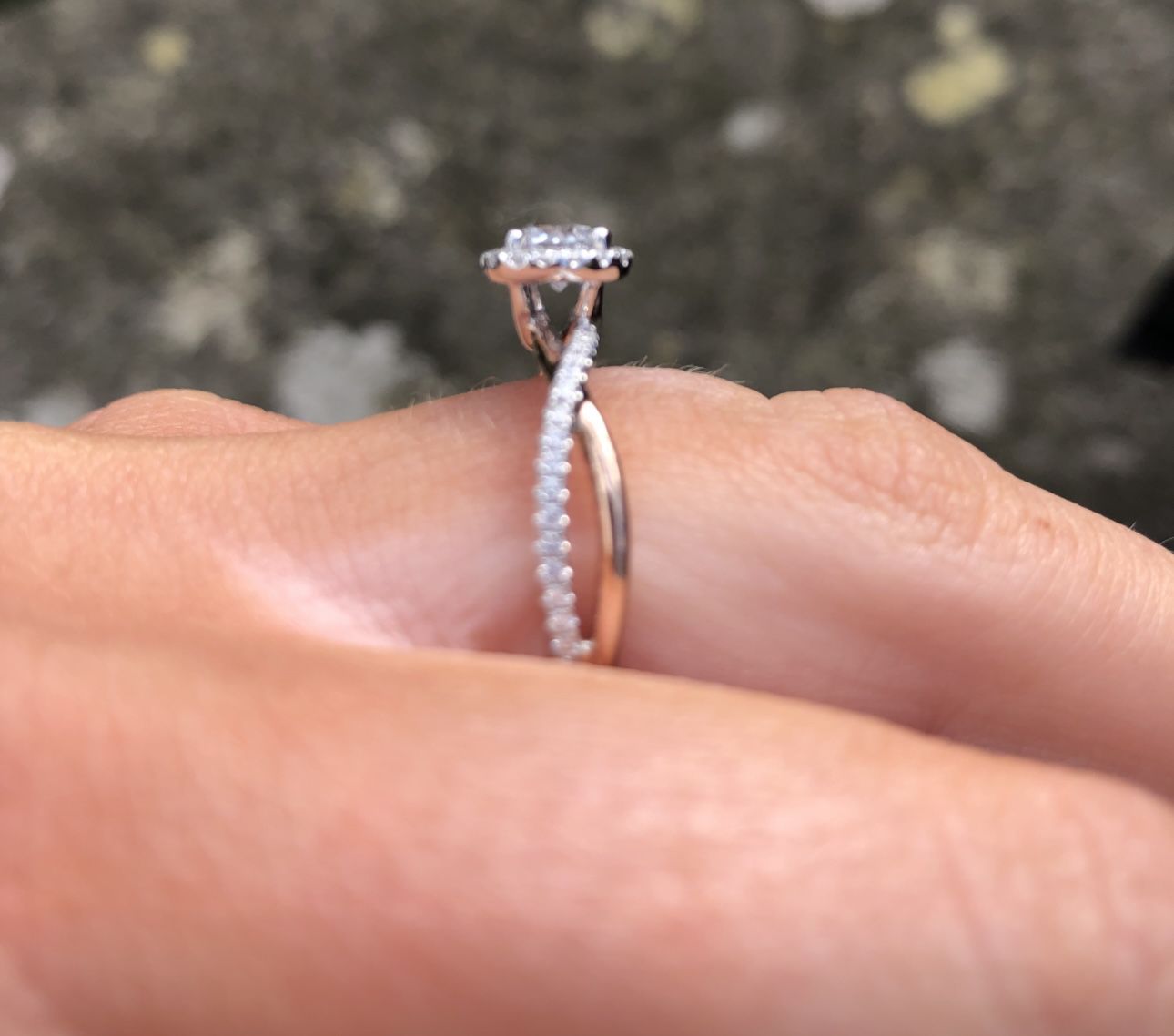 Diamond Pave Wedding Engagement Ring in 14k White Gold 