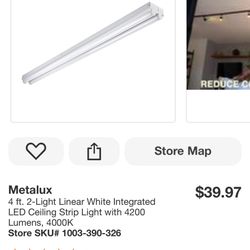 Metalux 4 Ft 2 - Light LED ceiling Strip Light
