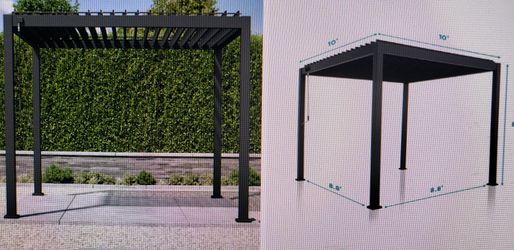 111S Aluminum Pergola With Steel Adjustable Louvered Roof