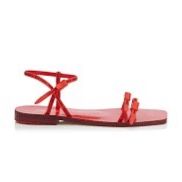 Off White Jimmy Choo London Diana Themed Red Bow Sandals 