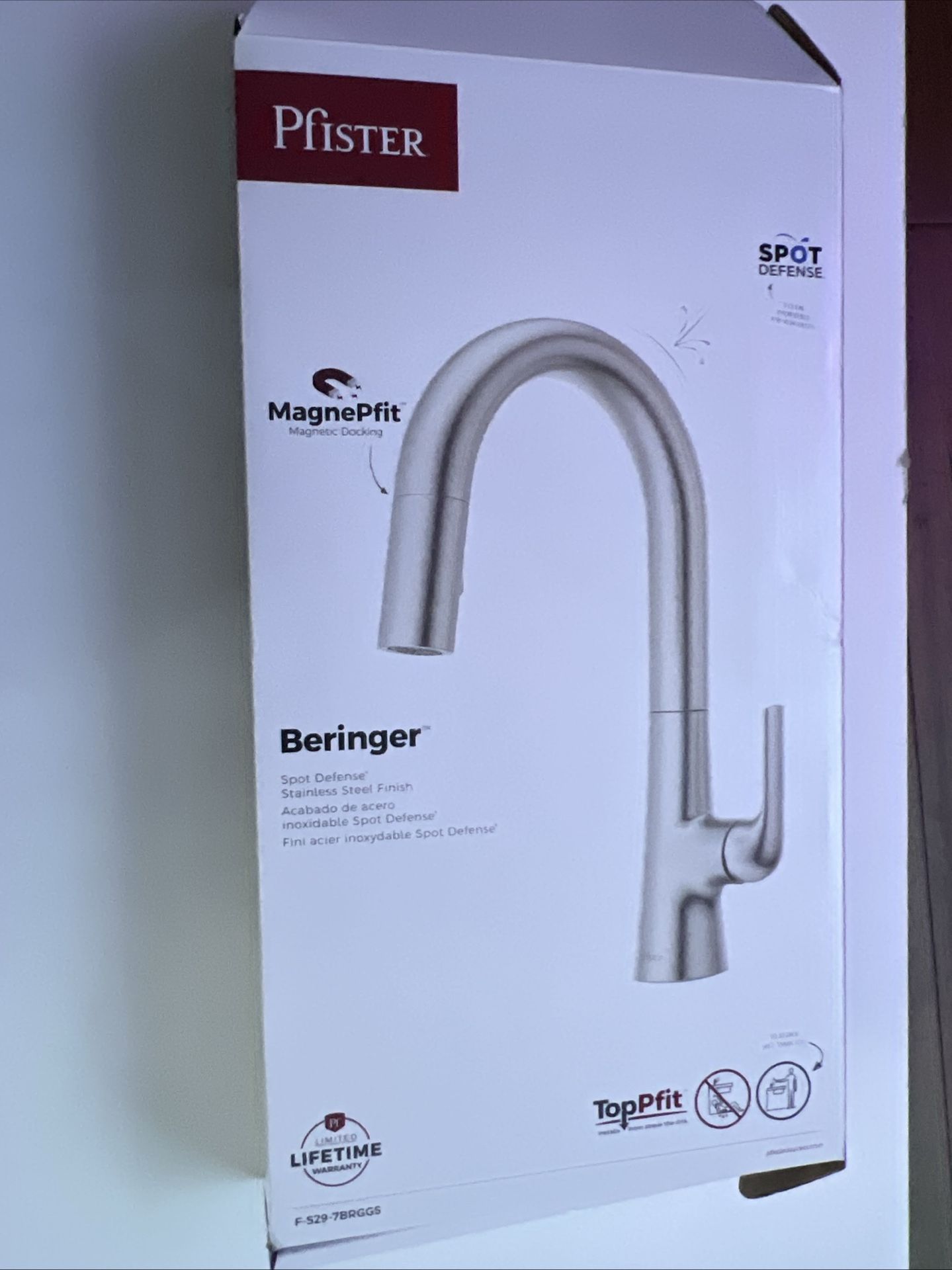 Pfister Beringer Single Hole Pull Down Kitchen Faucet F 529 7BRGGS , Stainless