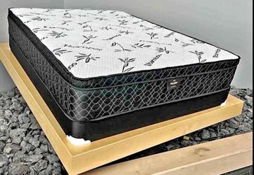 New bamboo queen pillow top with delivery