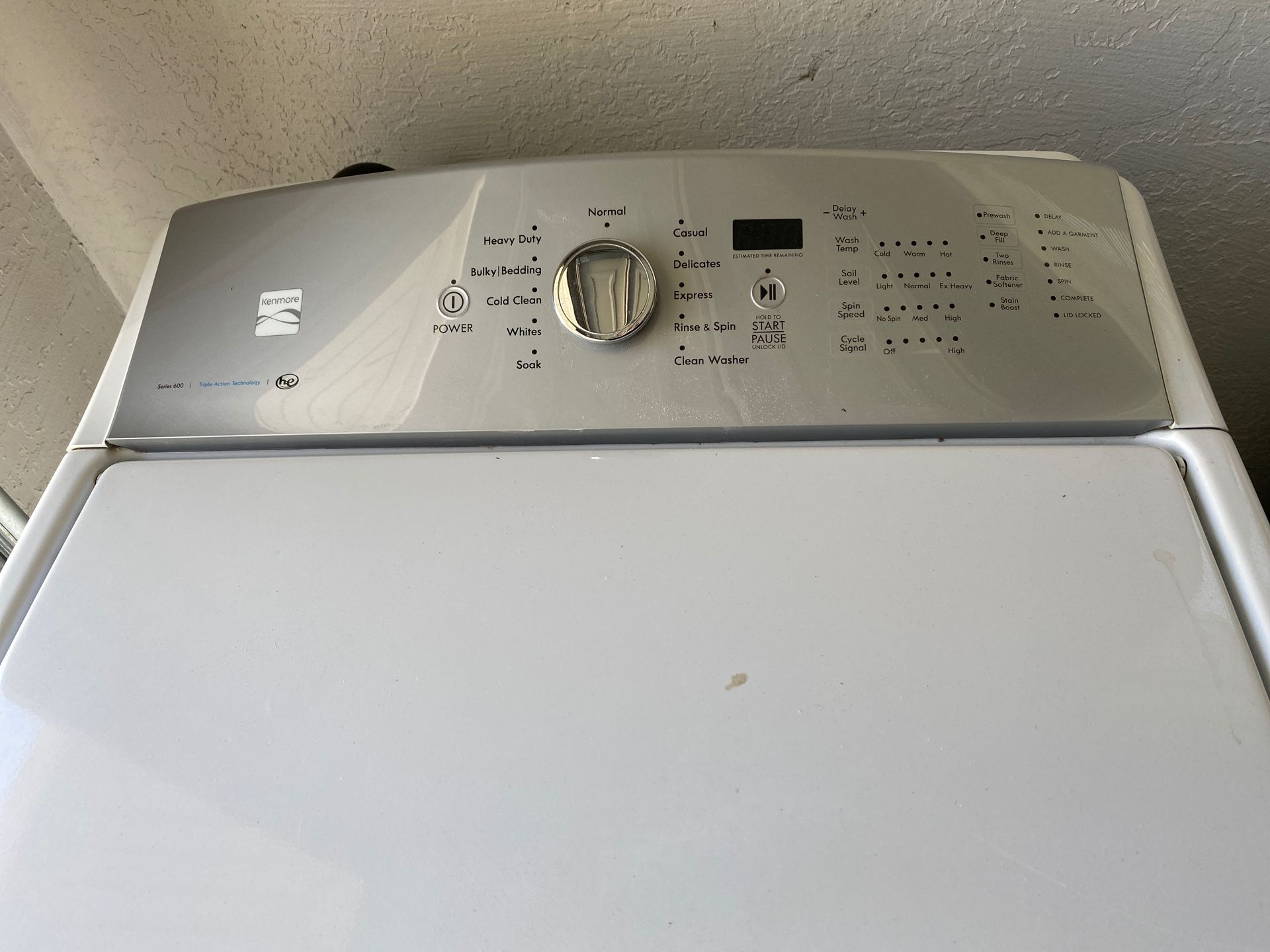 600 series Kenmore HE washer
