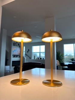 Gold Dome LED Table Lamps Set of 2