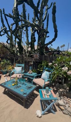 Bangin Vintage Teal Outdoor Patio Set