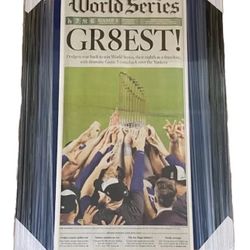 Los Angeles Dodgers World Series Framed Newspaper “GR8EST”