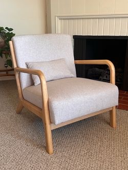 Natural Wood MCM Frame Lounge Chair