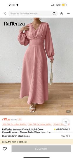 Shein Pink V Neck Dress