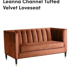 Velvet Rust Couch 