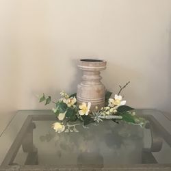 Rustic Pillar Candle holder and flowering