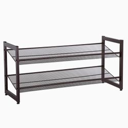 2-Tier Stackable Metal Shoe Rack