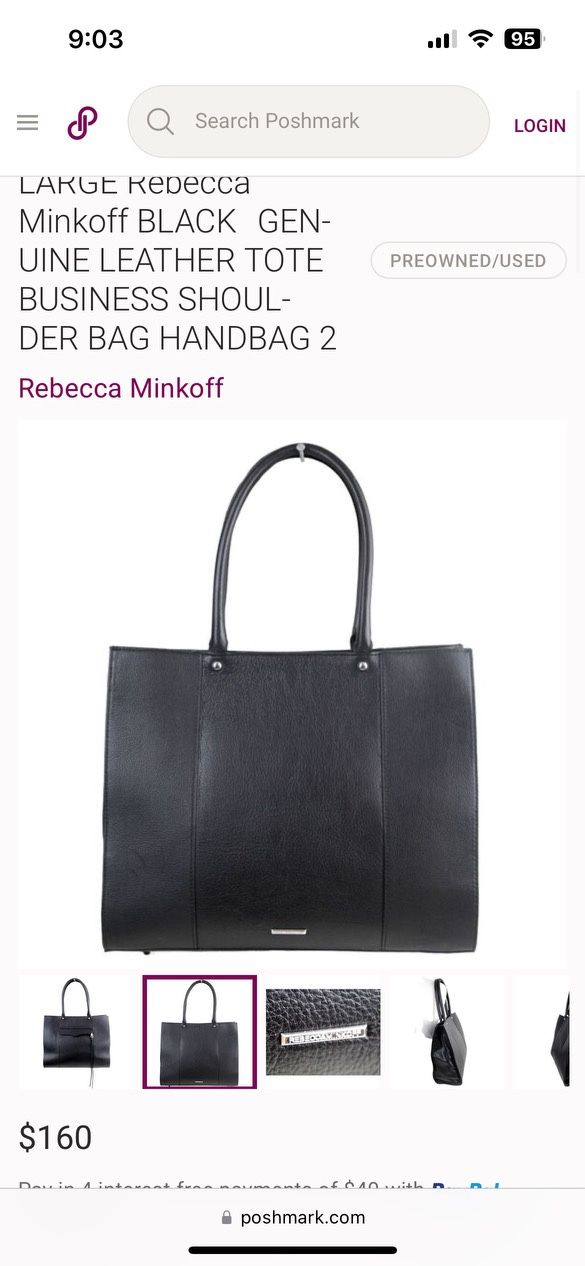 Rebecca minkoff black leather tote