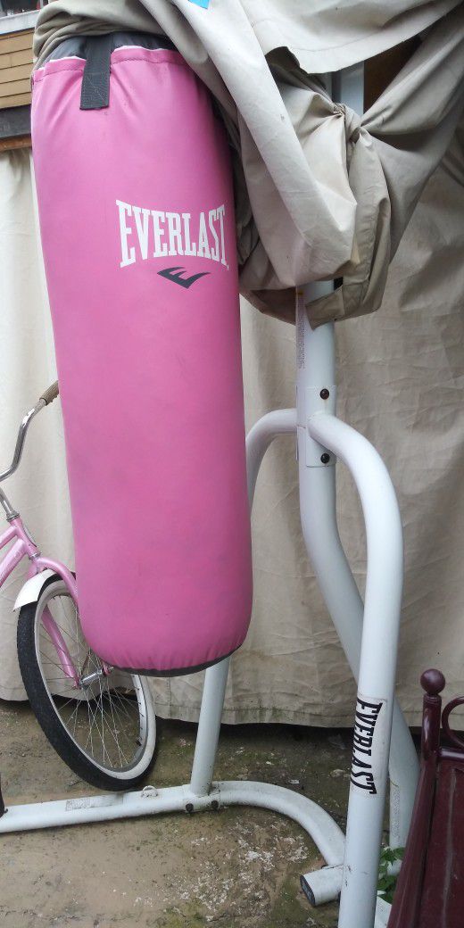 Punching Bag Stand With Speed Bag Section