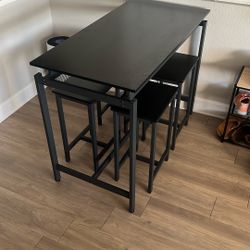 Black Dining Table w/ 4 Chairs
