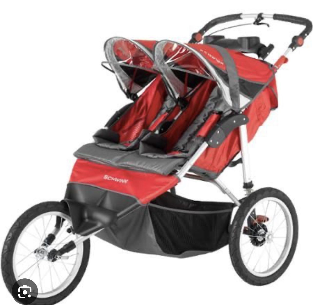 Red Schwinn Jogger Double Stroller 