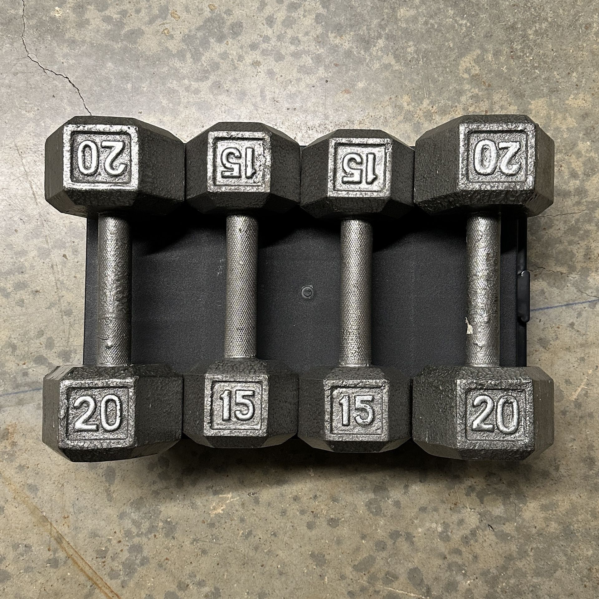 Iron Dumbbell Set - 2x15lb and 2x20lb