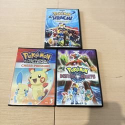 Pokemon Lot Of 3 DVD’S Preowned New Condition Tested Great Read Description!!  