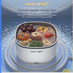 Fruit and Vegetable Ultrasonic Basket Large Capacity Drain Washing Machine Electric Kitchen Ingredient
