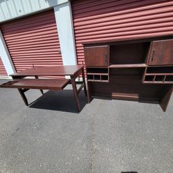 Real Wood Office Desk With Hutch