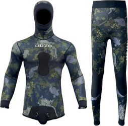 WYYHAA 1.5 MM Neoprene Spearfishing Wetsuit with Hooded, 2 Pieces Long Sleeve