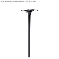 Architectural Mailboxes Coolidge Galvanized Steel Mailbox Post, Compatibility Code F, 7511B-10, Black