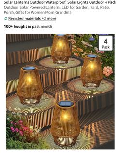 Solar Outdoor Boho Lanterns 4-Pack / 8 Pack
