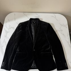 H&M Black Suede Tuxedo Jacket Men’s 40R