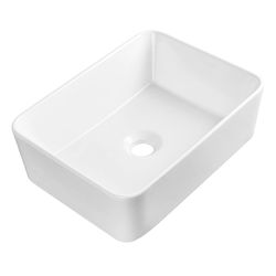 16” x 12” White Bathroom Sink Ceramic Above Counter Vessel Sink