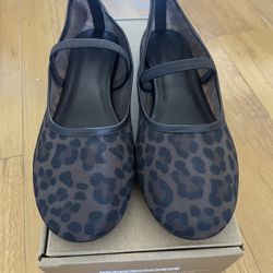 Madewell The Greta Ballet Flat In Leopard Mesh Size 9.5