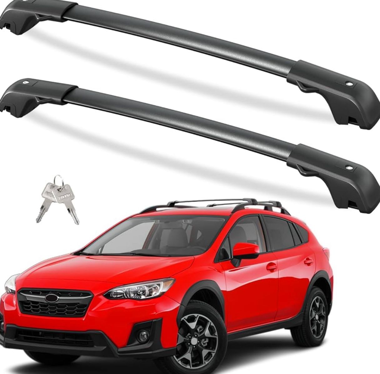 Tuyoung 220lbs Lockable Roof Rack Cross Bars Compatible with Subaru Crosstrek 2018-2023 & Impreza 2017-2023 with Side Rails, Heavy Duty Anti-Theft Alu