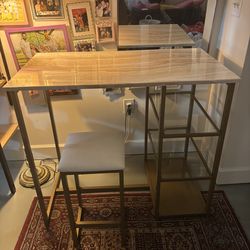 Pub Height Desk/Makeup Vanity w/stool