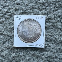 1921 Morgan Dollar MS 63