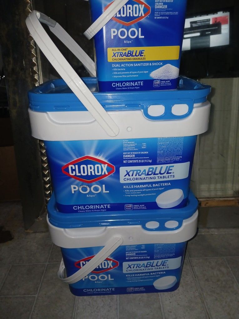 CLOROX POOL CHLORINE TABLETS AND POOL SHOCK