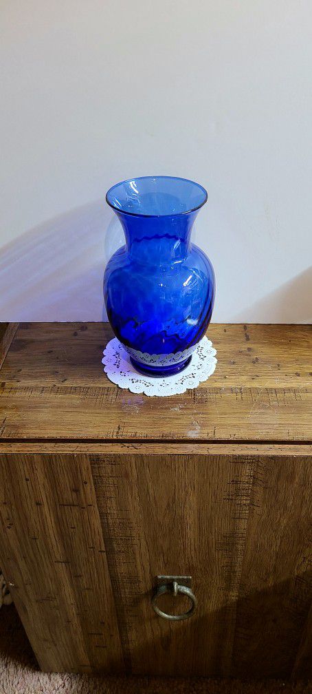 Indiana Glass Illusion Cobart Blue Vase