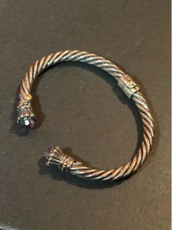 Samuel Behnam Sterling Silver 925 & 10K Gold Cuff Bracelet