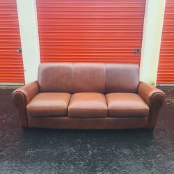 Brown Leather Couch - Free Delivery