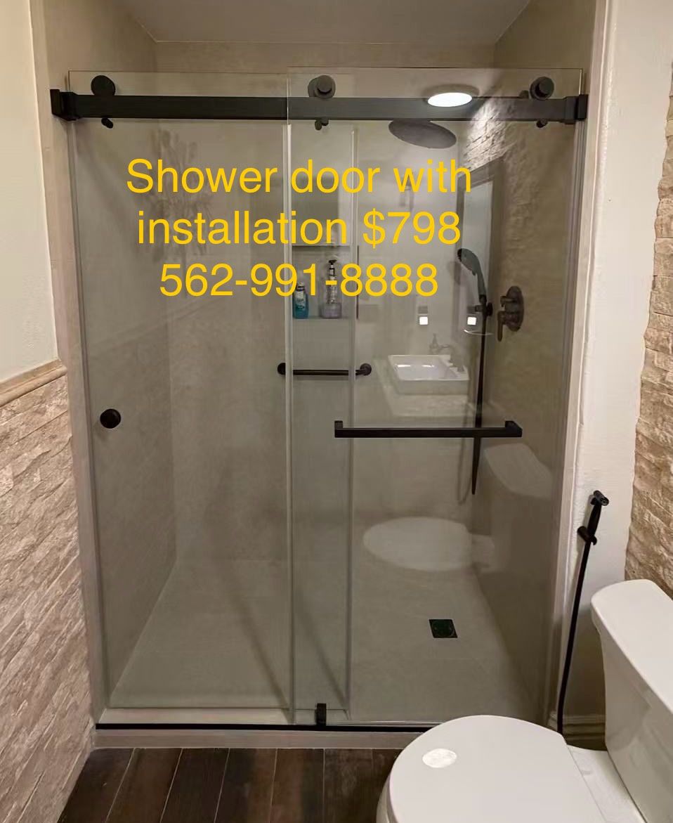 Double Sliding Shower Glass Door 