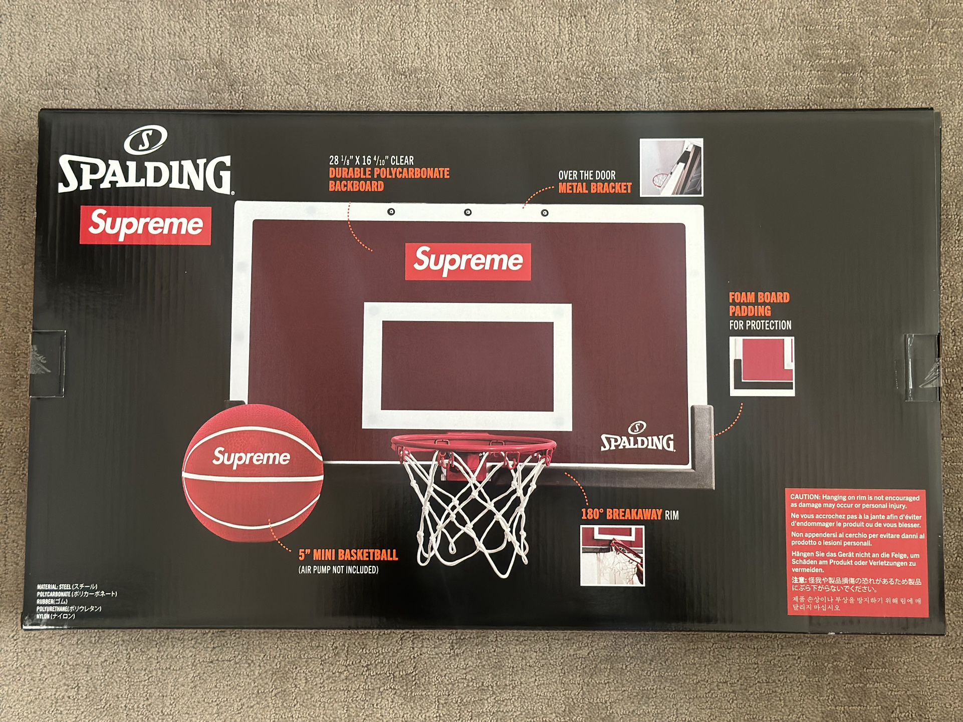 Supreme Spalding Mini Basketball Hoop - $180